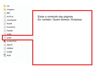 Exibe o conteúdo das páginas
Ex: contato / Quem Somos / Empresa
 