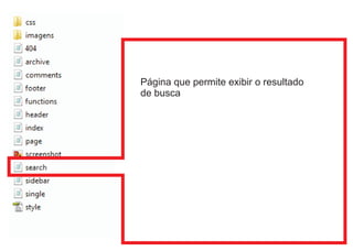 Página que permite exibir o resultado
de busca
 