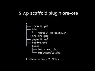 $ wp scaffold plugin ore-ore
 