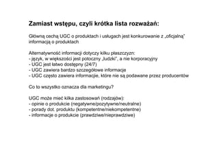 Wplyw UGC na decyzje konsumentow