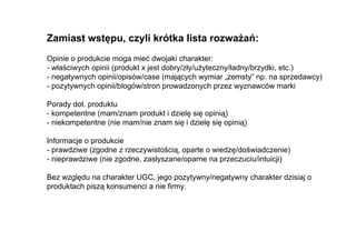 Wplyw UGC na decyzje konsumentow