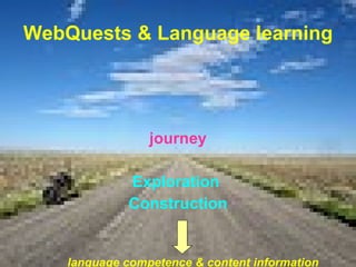 WebQuests & Language learning journey Exploration  Construction language competence & content information 