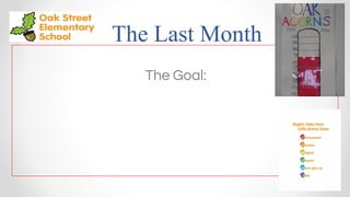 The Last Month
The Goal:
