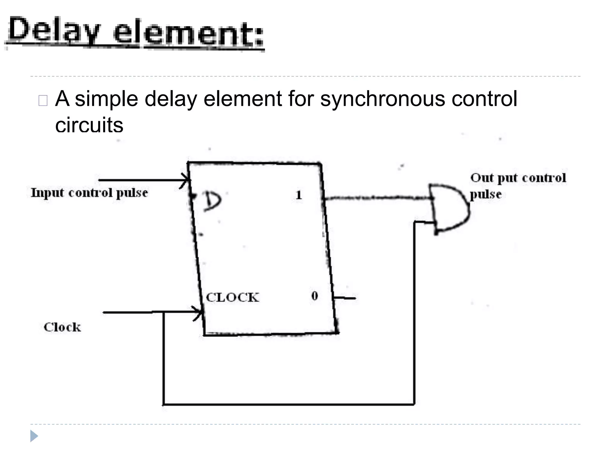 A simple delay element for synchronous control
circuits
 