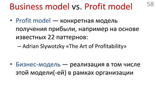 Смежные/полезные концепцииPEST — вводные при отработке стратегии:Political / Economical / Social / TechnologySWOT — делать для каждого блока в БМ:Strength / Weakness / Opportunities / Threats«Blue oceans»— делать для всей канвы:Eliminate / Reduce / Raise / Create