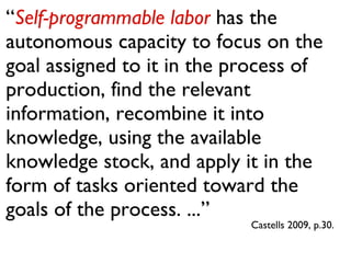 “ Self-programmable labor  has the autonomous capacity to focus on the goal assigned to it in the process of production, f...