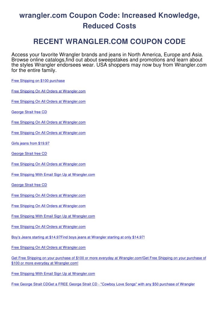 wrangler coupon code