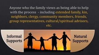 Natural
Supports
Informal
Supports
 