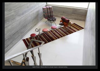 Kapda Throne + Bicycle Bench by Gunjan Gupta in staircase landing.
 