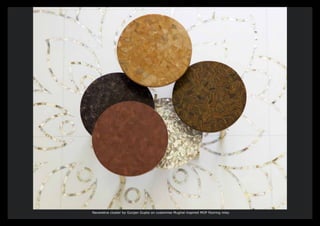 Navaratna cluster by Gunjan Gupta on customise Mughal inspired MOP flooring inlay
 