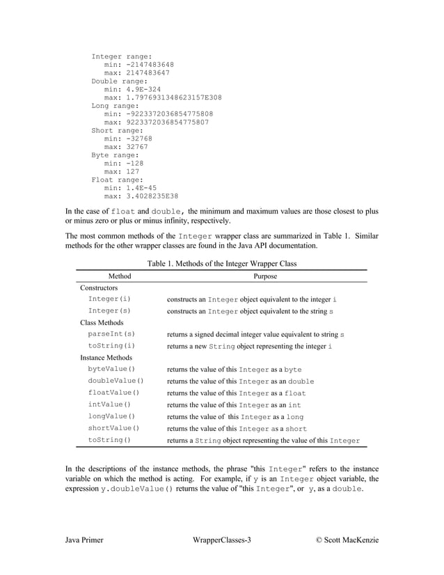 Wrapper classes | PDF
