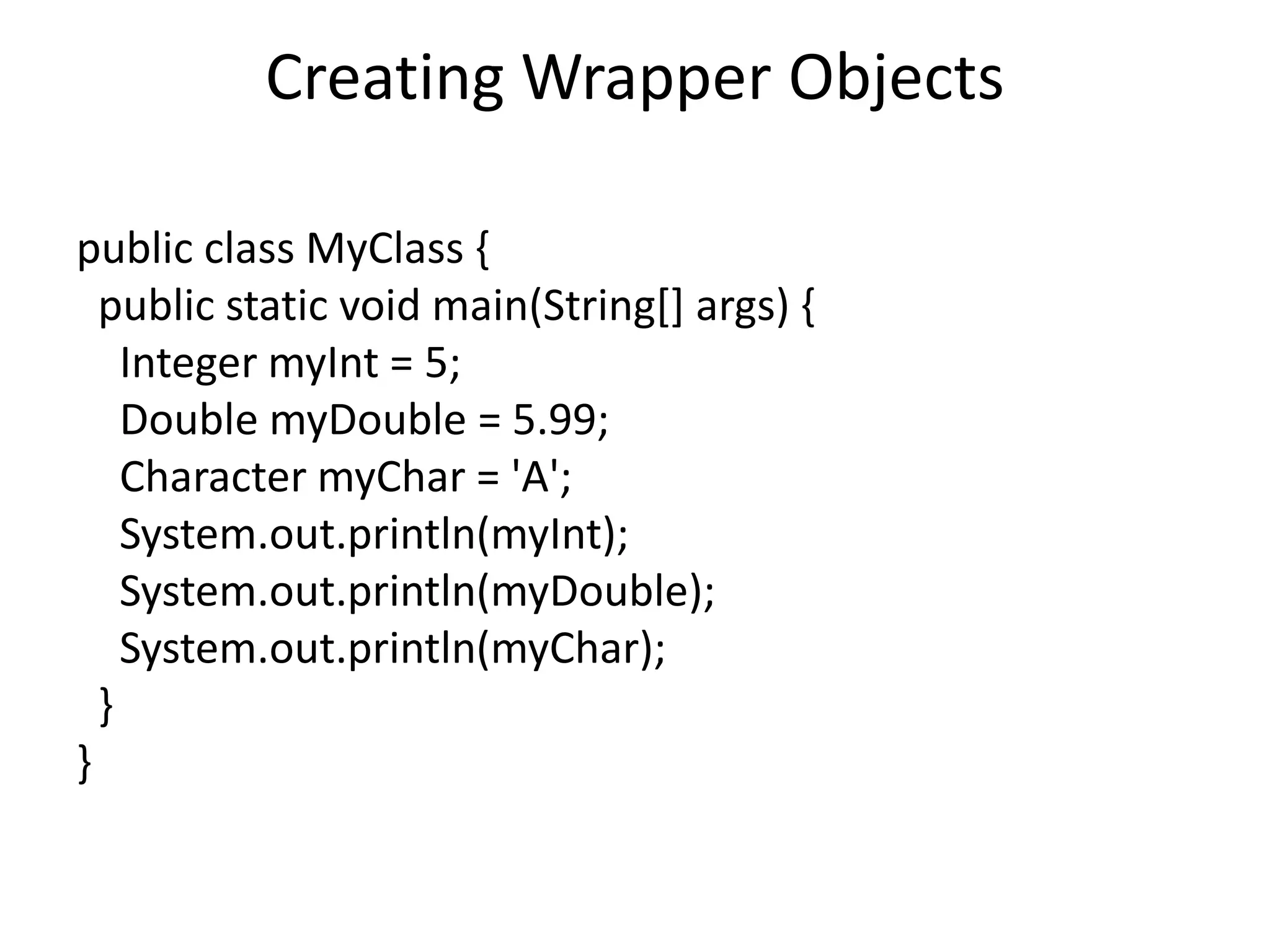 Wrapper classes | PPT | Free Download