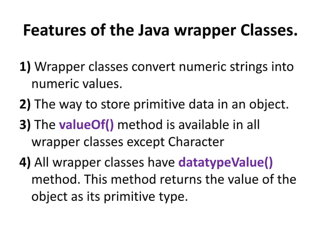 Wrapper classes | PPT