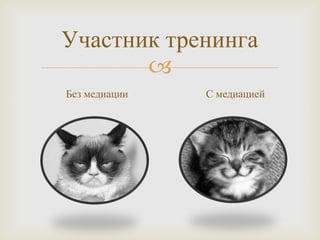 
Участник тренинга
Без медиации С медиацией
 