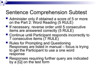 Wide range achievement test presenationS | PPT