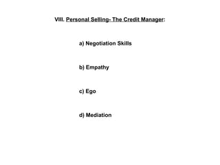 Marketing the Credit Management Position | PPT