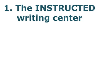 1. The INSTRUCTED
writing center
 