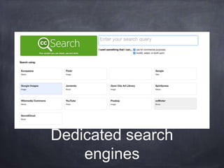 Dedicated search
engines
 