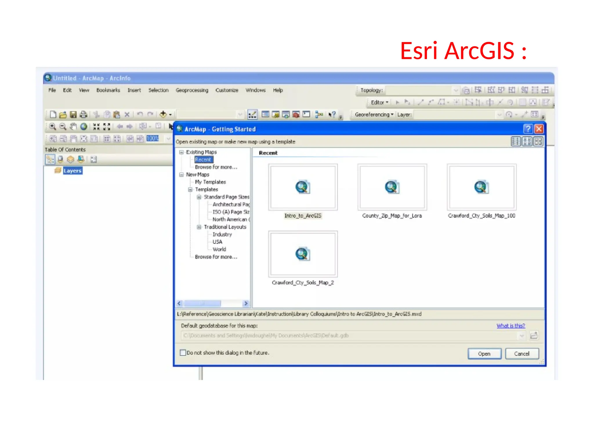 Esri ArcGIS :
 