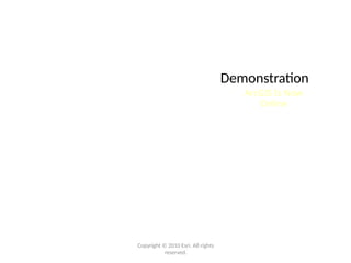 Demonstration
ArcGIS Is Now
Online
Copyright © 2010 Esri. All rights
reserved.
 
