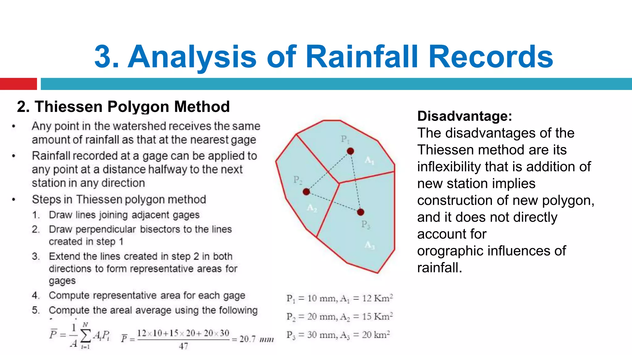 Thiessen Method Example Introduction to Engineering Hydrology | PPTX