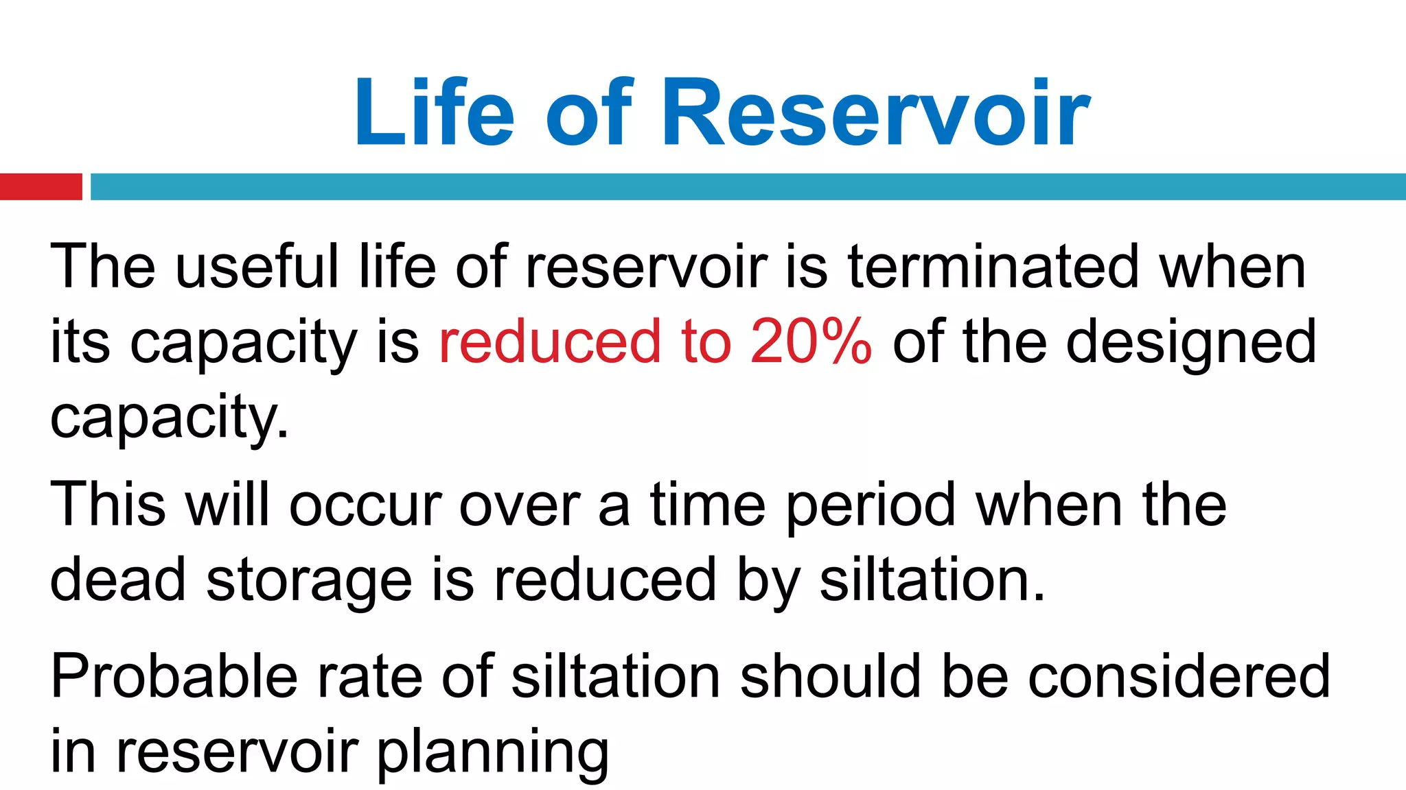 Reservoir Planning | PPTX