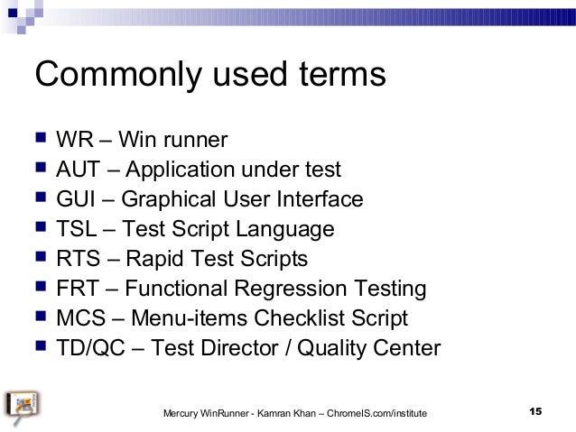 winrunner test director winrunner test director
