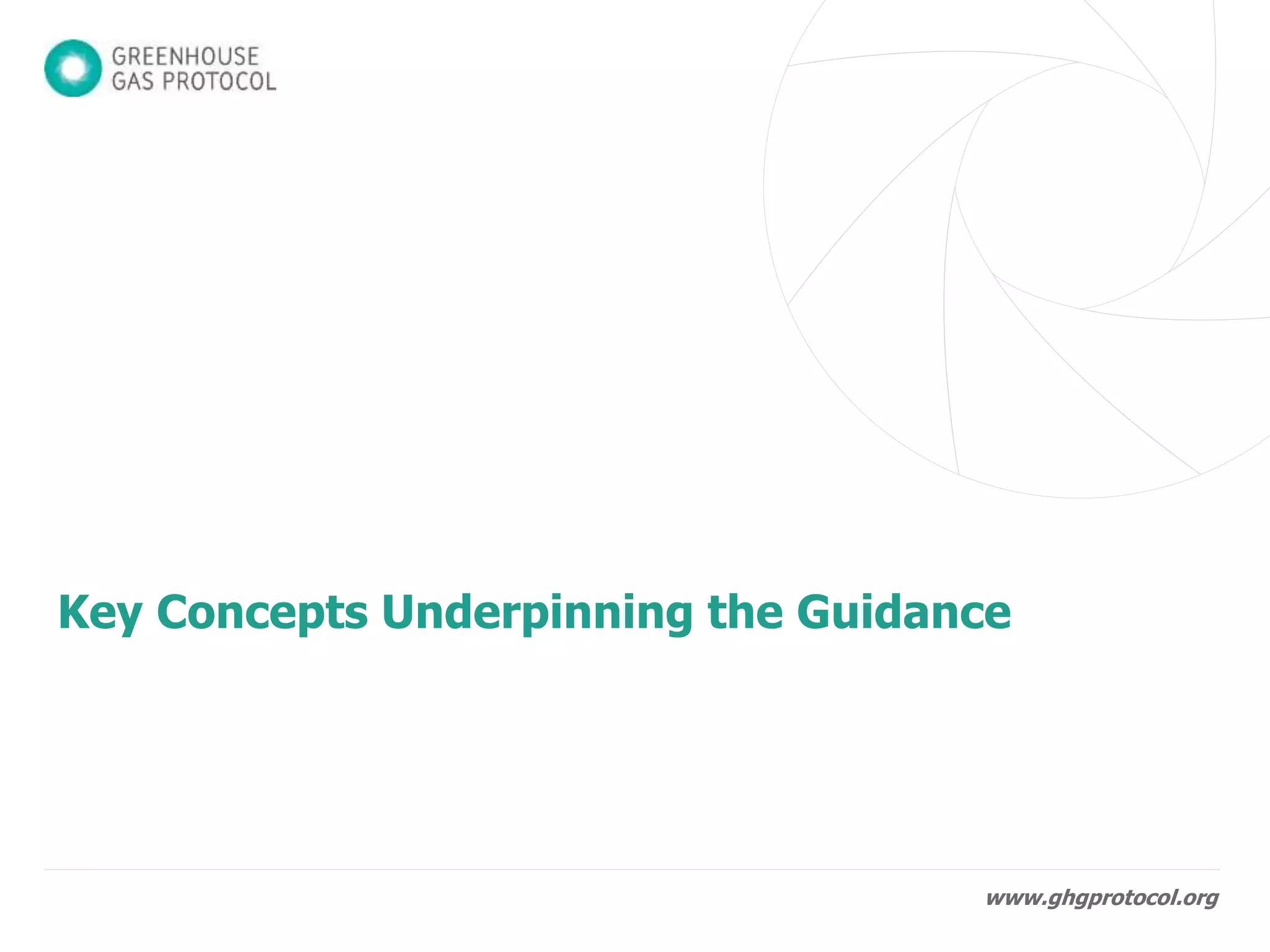 www.ghgprotocol.org
Key Concepts Underpinning the Guidance
 