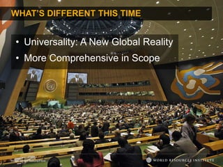 WHAT’S DIFFERENT THIS TIME
• Universality: A New Global Reality
• More Comprehensive in Scope
• Sustainability at the Core...