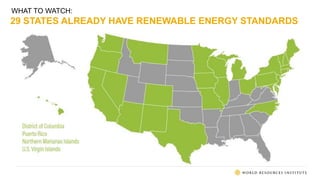 29 STATES ALREADY HAVE RENEWABLE ENERGY STANDARDS
WHAT TO WATCH:
 