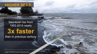 HIGHER SEAS
Image: Flickr/NPS Climate Change Response
Sea-level rise from
1993-2015 nearly
3x faster
than in previous century
 