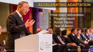 ACCELERATING ADAPTATION
Image: Global Commission on Adaptation/Igor Roefofsen
Three major deliverables:
• Flagship report
• Action Tracks
• Year of Action
 