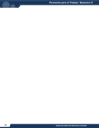 60 REVIEWS AND CONVEYS INTO WRITTEN DAILY SITUATIONS
 