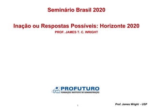 1
Prof. James Wright - USP
Seminário Brasil 2020
Inação ou Respostas Possíveis: Horizonte 2020
PROF. JAMES T. C. WRIGHT
 