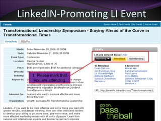 LinkedIN-Promoting LI Event 1. Please mark that you are attending 