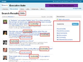 Finding Your Target in Groups Find Relevant Discussions 