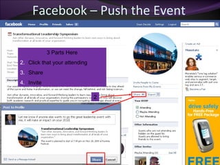 Facebook – Push the Event 3 Parts Here Click that your attending Share  Invite 2 