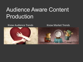 Audience Aware Content
Production
Know Audience Trends Know Market Trends
 