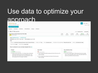 Use data to optimize your
approach
 