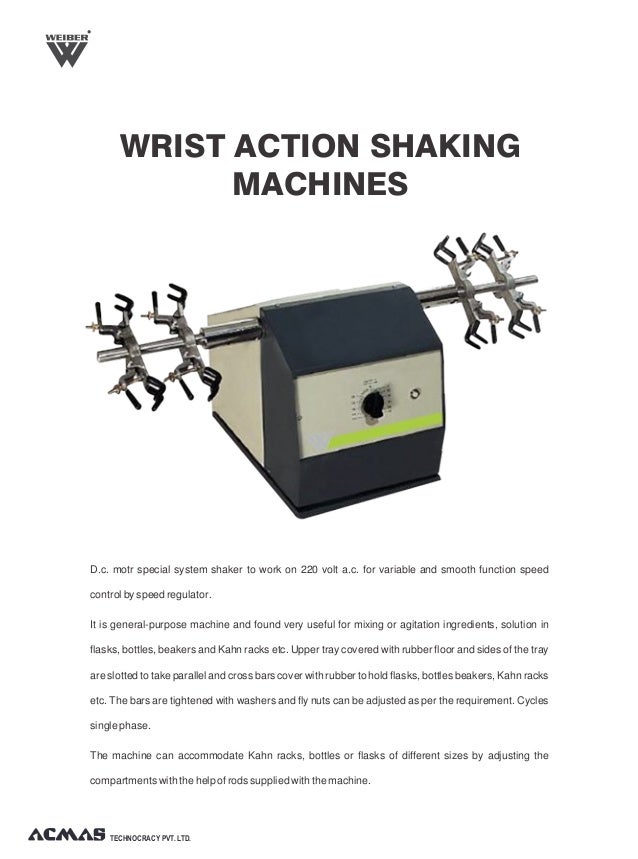Wrist Action Shaking Machines by ACMAS Technologies Pvt Ltd.