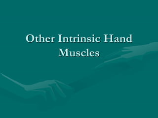 Other Intrinsic Hand
Muscles
 