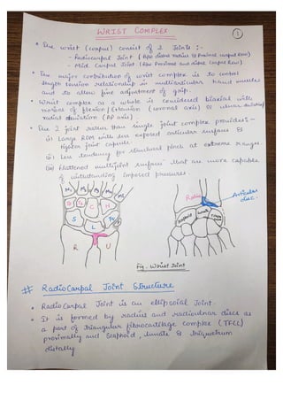 Biomechanics of Wrist Complex (Radiocarpal and mid carpal joint)