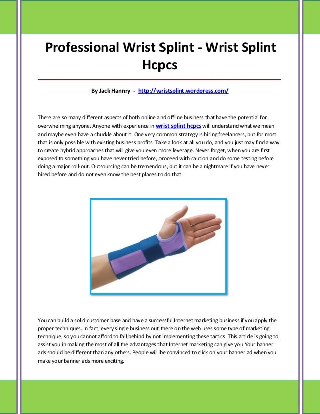 Wrist splint hcpcs