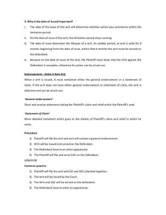 Modes of commencement : Civil procedure