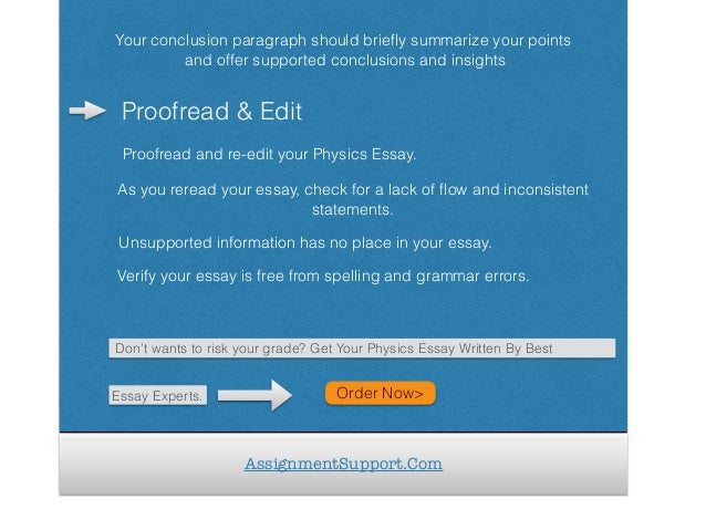 Physics essays written