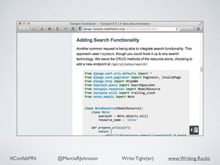 #ConfabMN @MarciaRJohnston Write Tight(er) www.Writing.Rocks
 