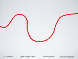#ConfabMN @MarciaRJohnston Write Tight(er) www.Writing.Rocks
 