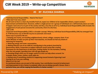 CSR Week: Write up competition | PPT
