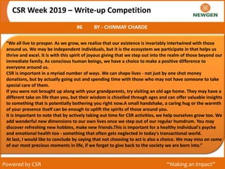 CSR Week: Write up competition | PPT