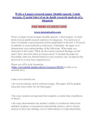 Write A 6 Pages Research Paper Double Spaced 1 Inch Margin 12 Poin